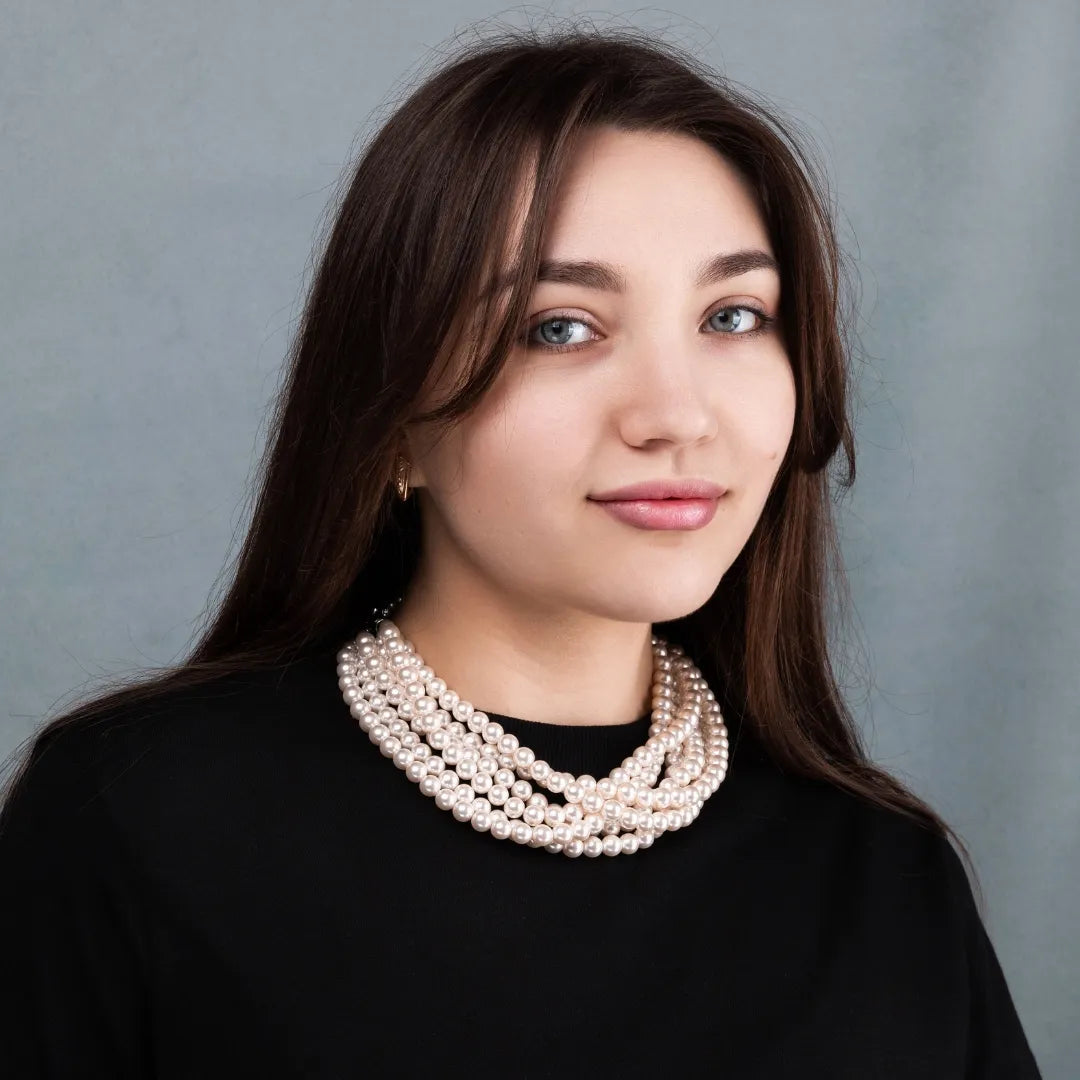 Pearl convertible necklace 6 rows Ivory