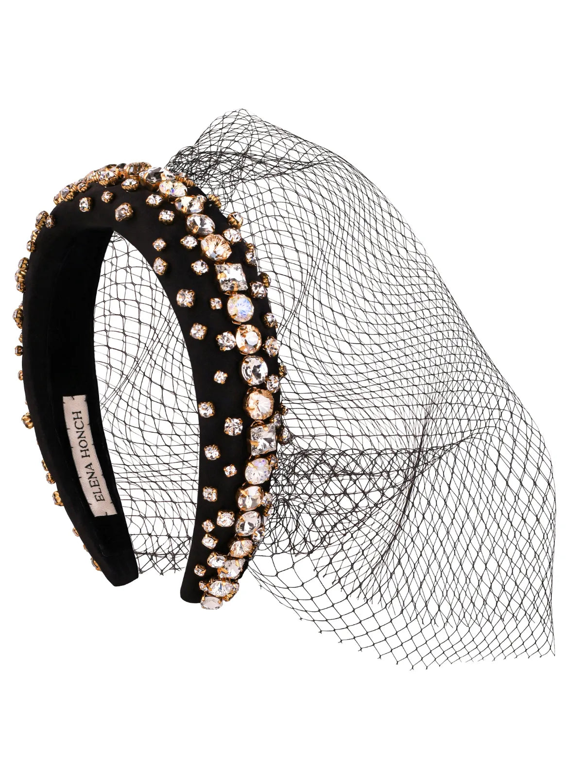Francesca Black Headband with veil