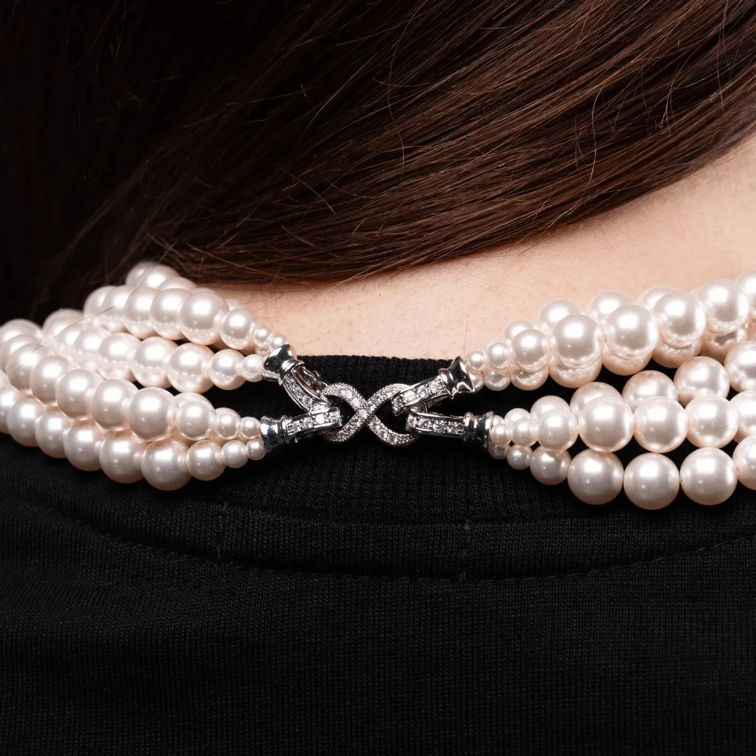 Pearl convertible necklace 6 rows Ivory