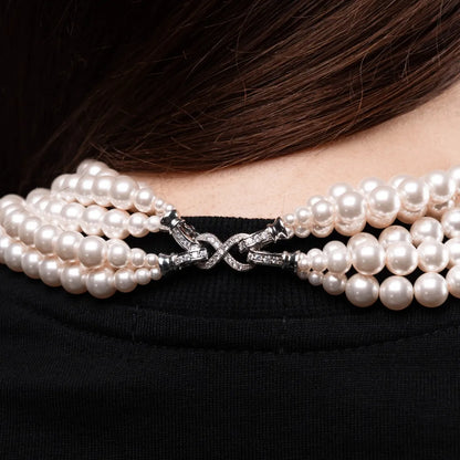 Pearl convertible necklace 6 rows Ivory