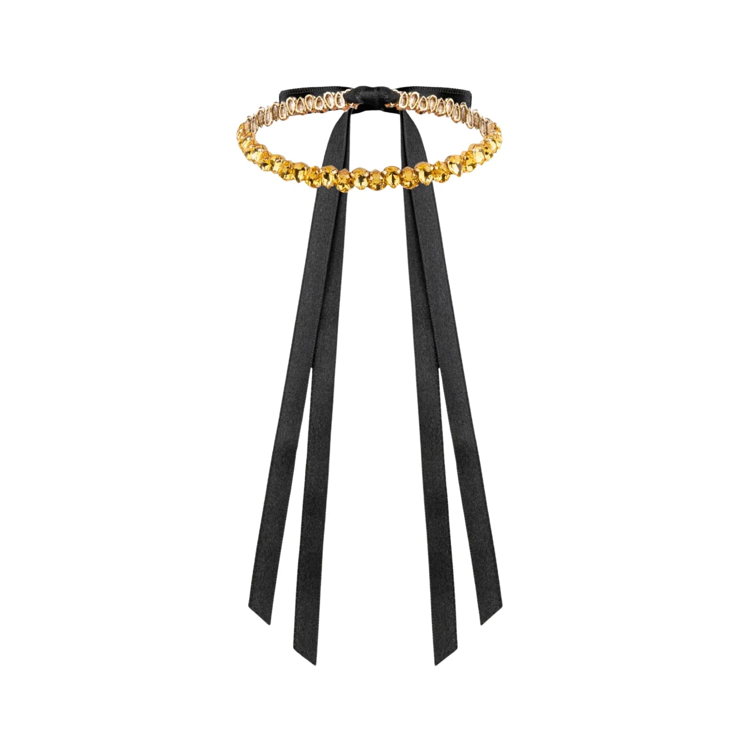 Necklace Elaine with rhinestones Yellow