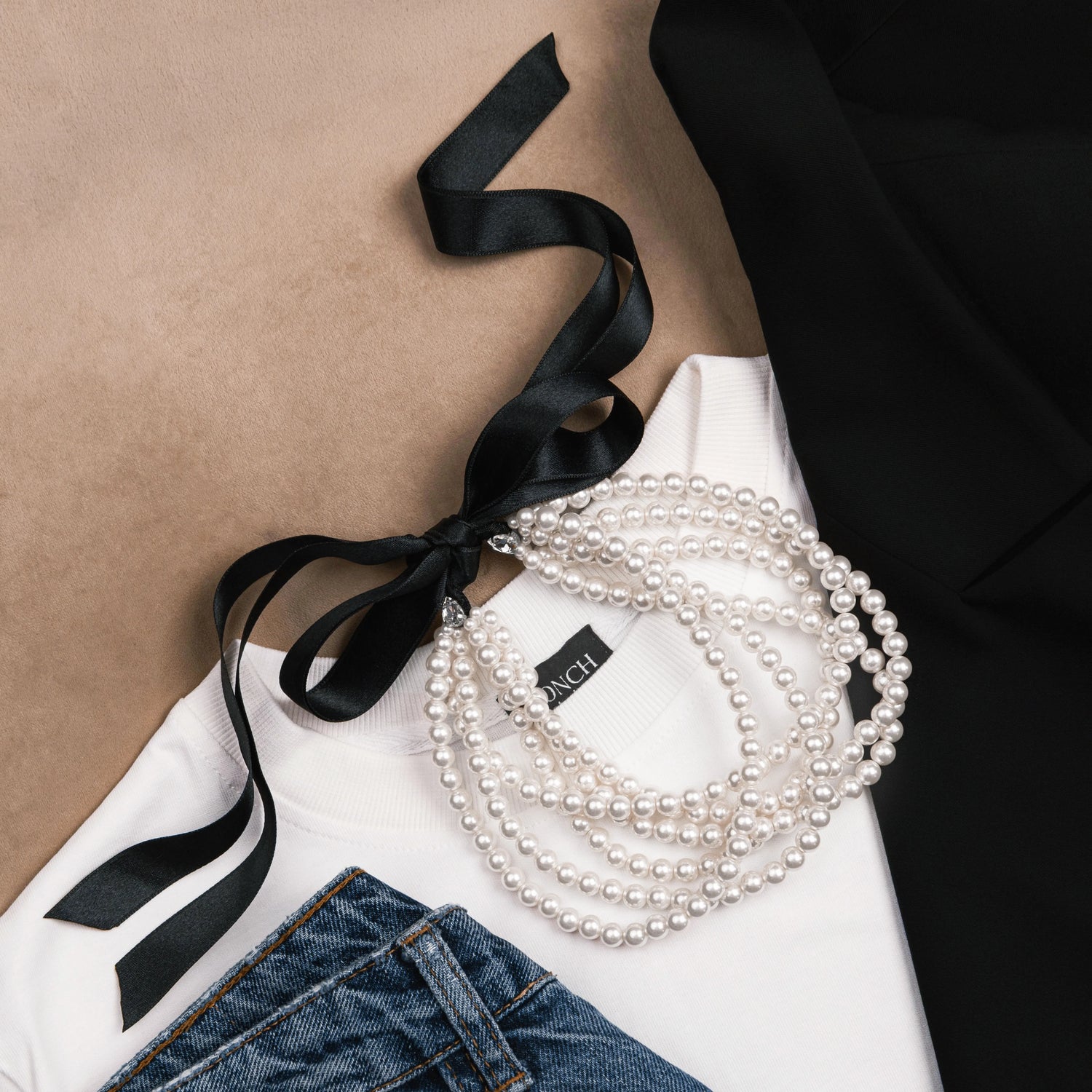 Pearl necklace 6 rows White