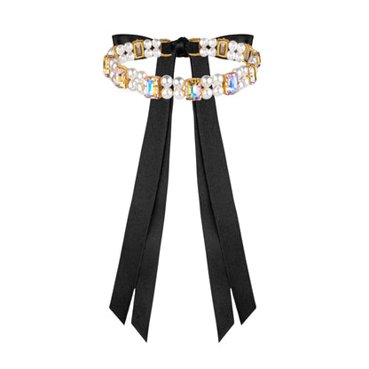 Necklace Becca with rhinestones &amp; pearls Aurora Borealis