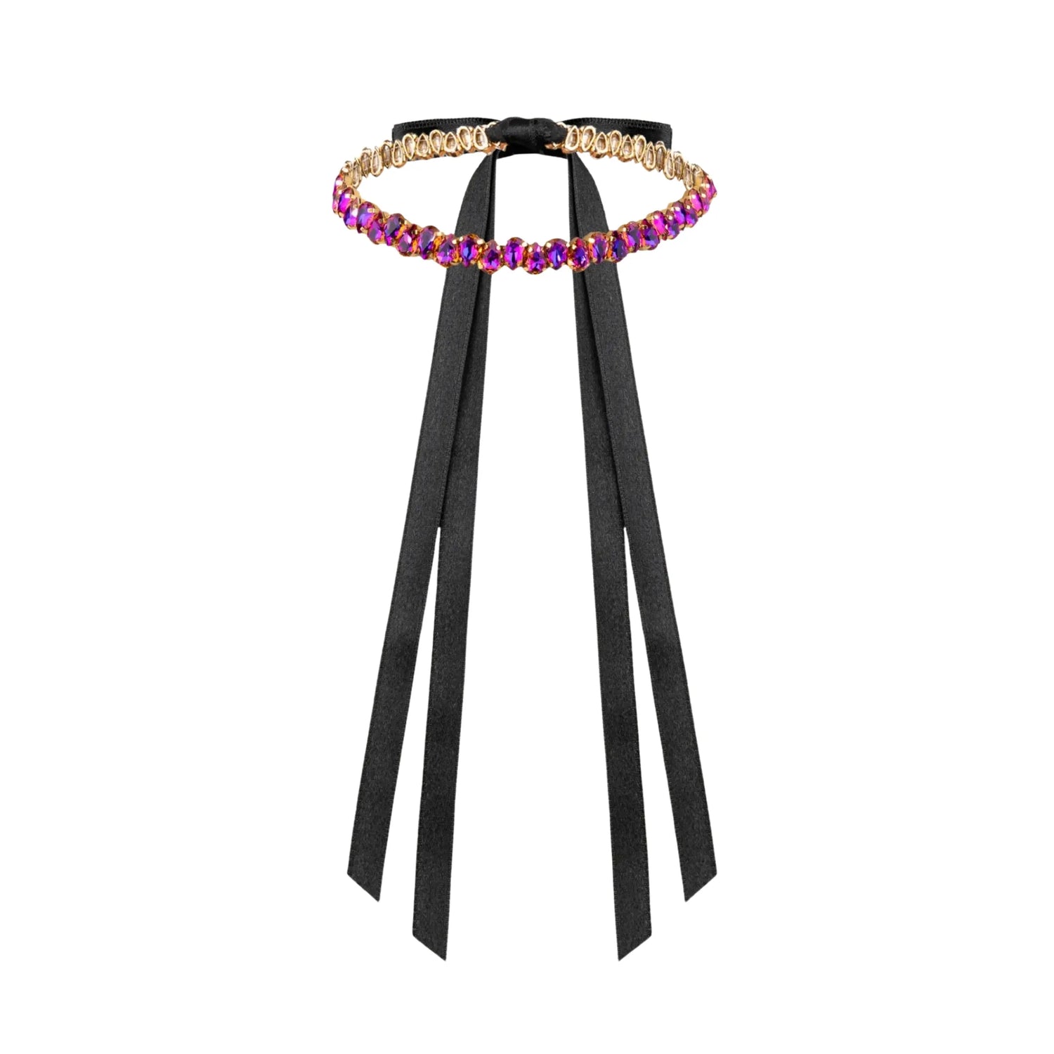 Necklace Elaine with rhinestones Fuchsia