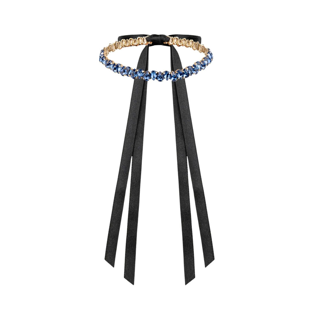 Necklace Elaine with rhinestones Blue