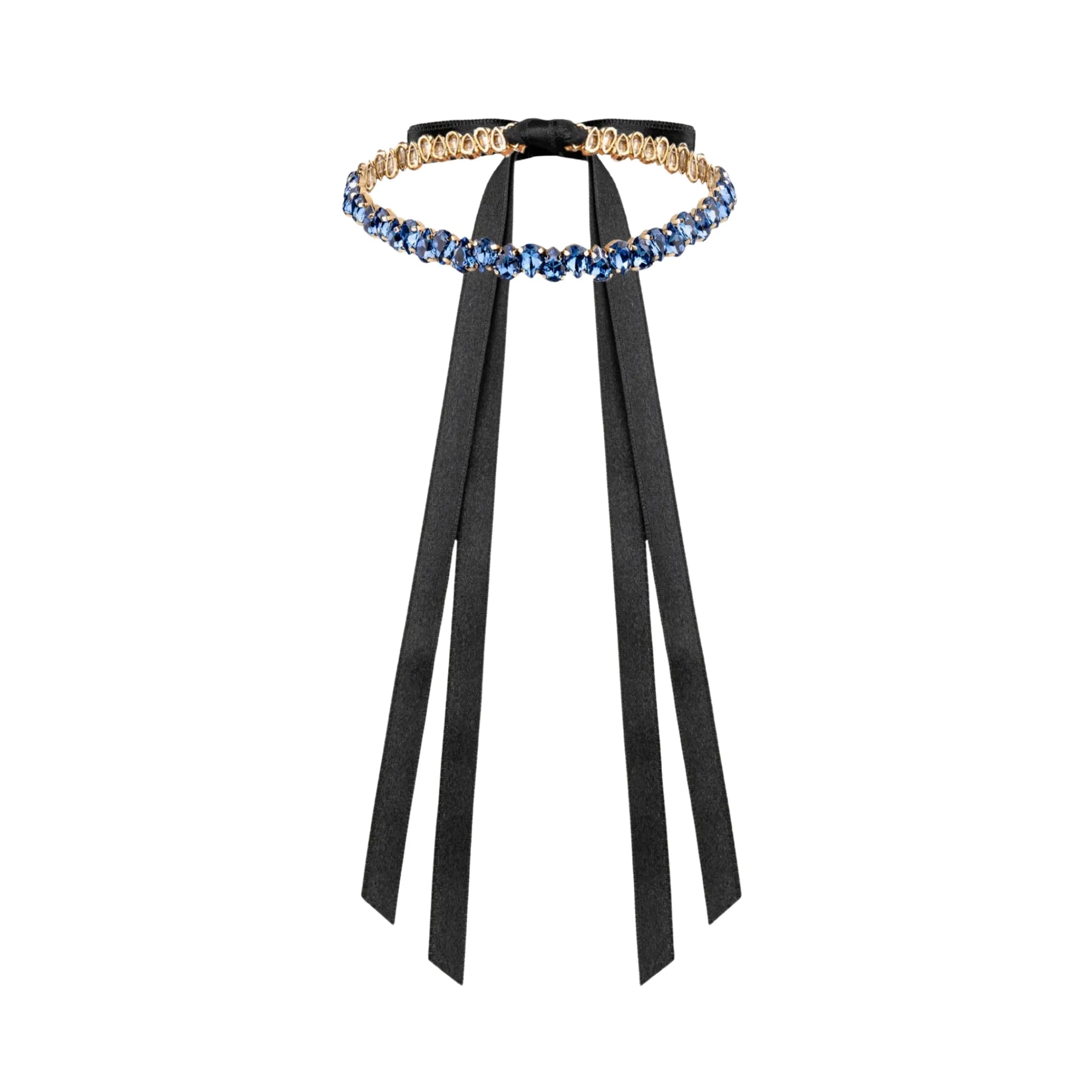 Necklace Elaine with rhinestones Blue