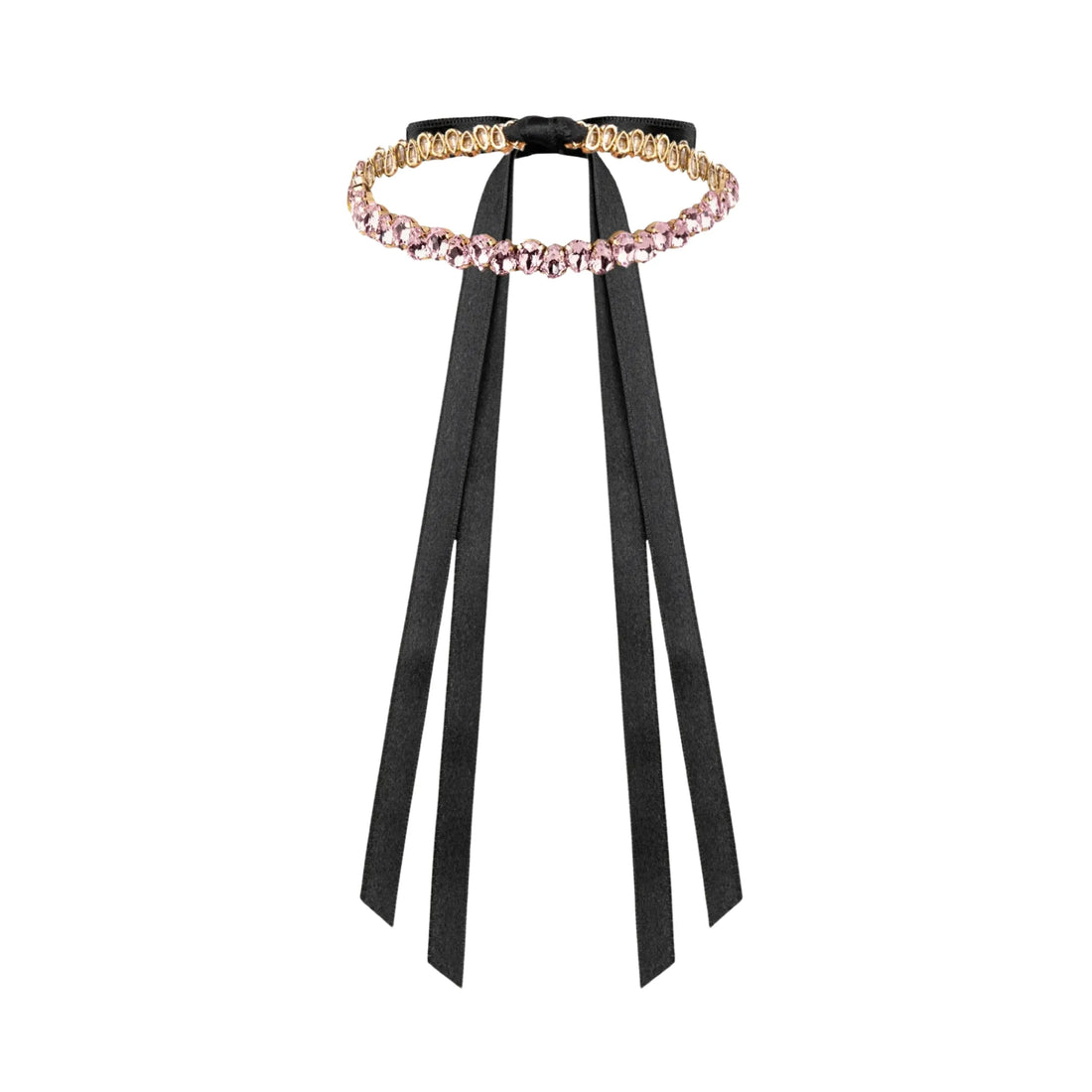 Necklace Elaine with rhinestones Blush