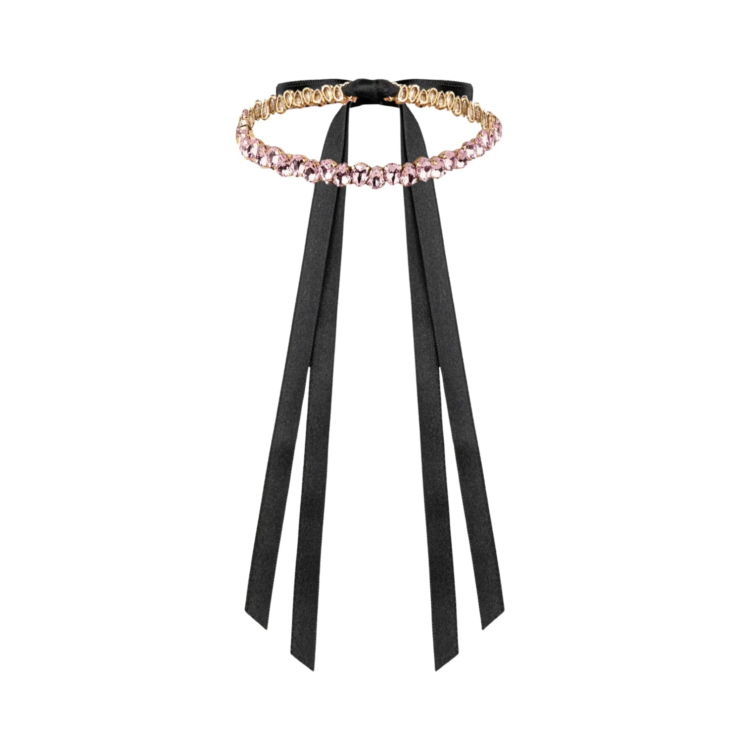 Necklace Elaine with rhinestones Blush