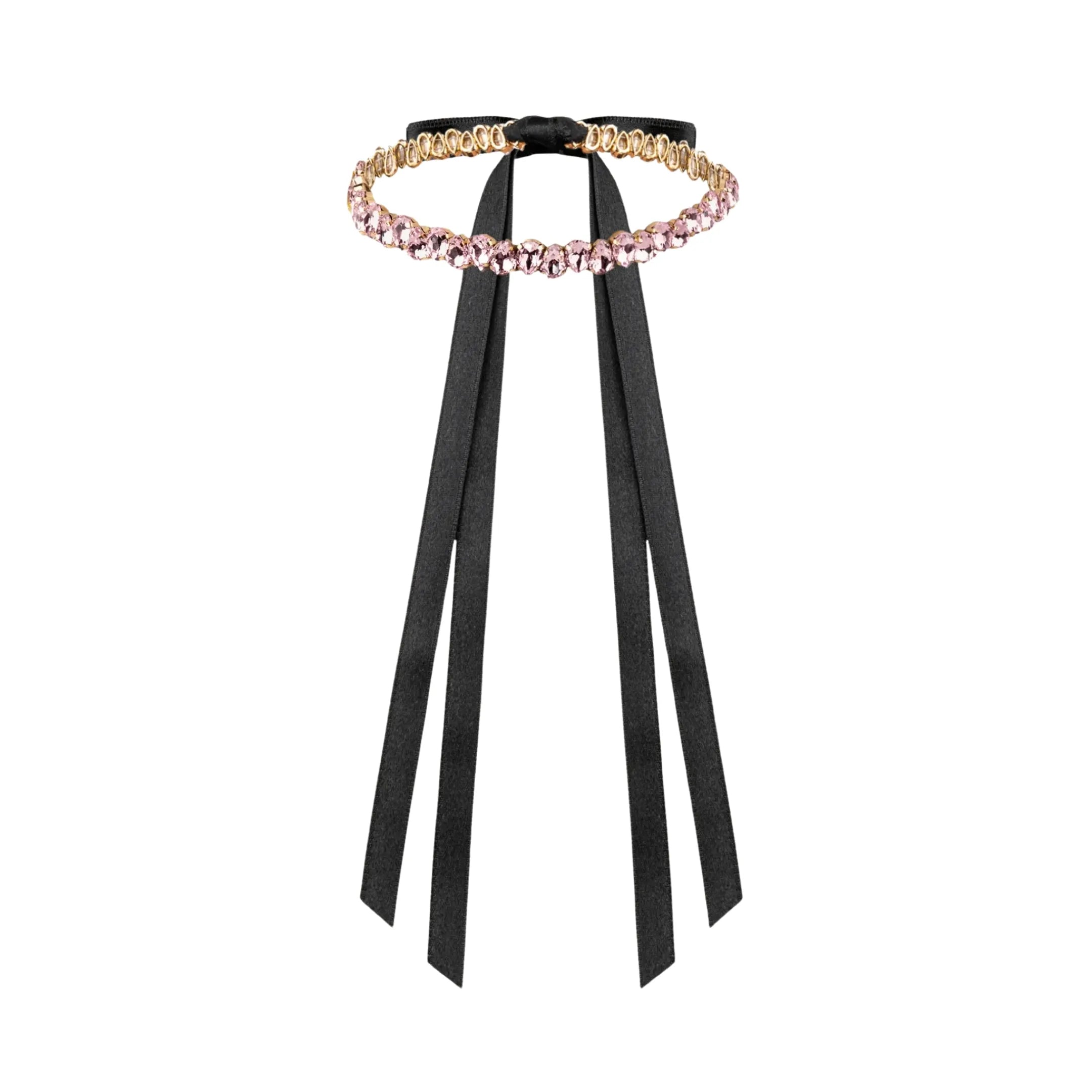 Necklace Elaine with rhinestones Blush