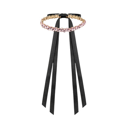 Necklace Elaine with rhinestones Blush
