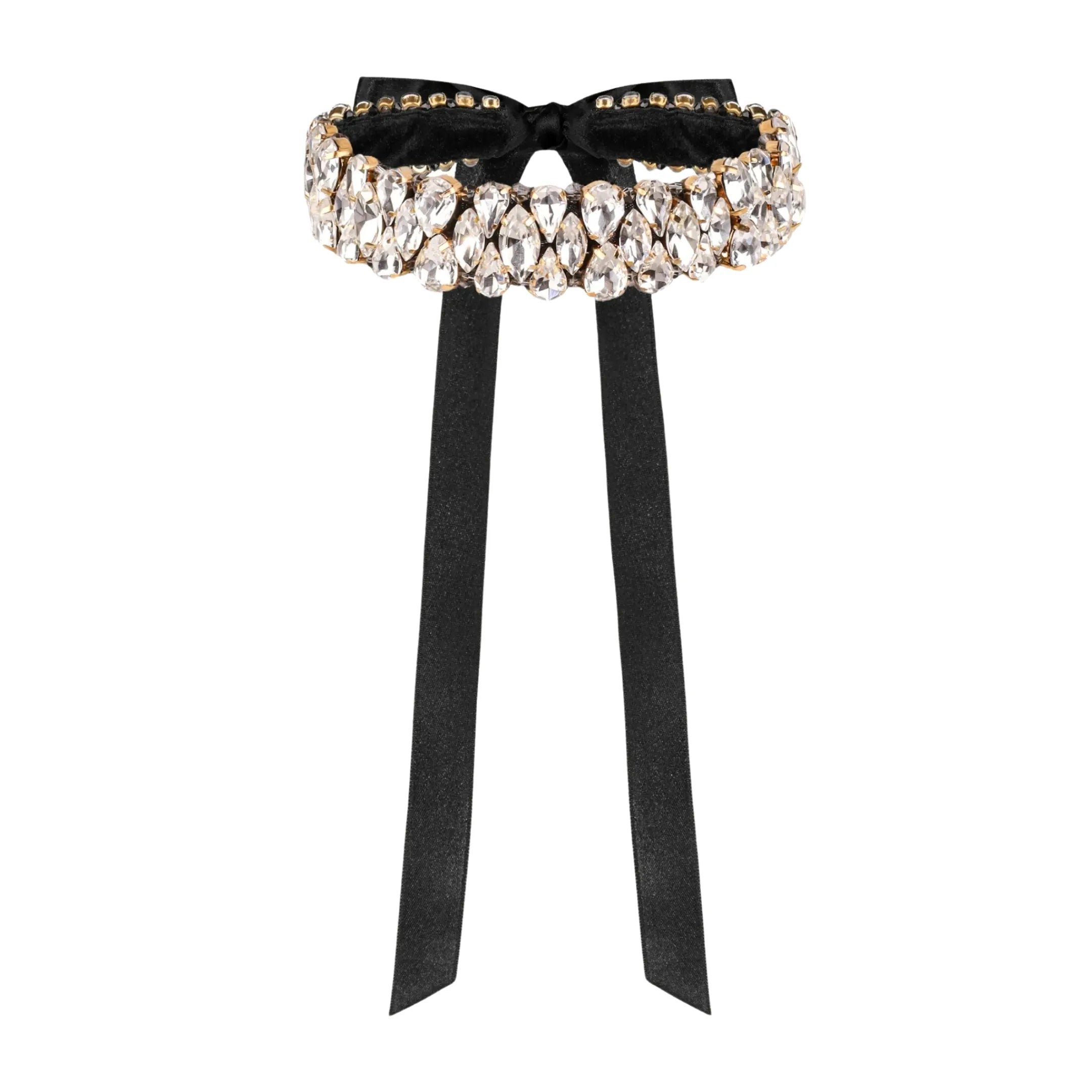 Necklace Blake with rhinestones White