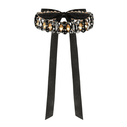 Necklace Blake with rhinestones Black &amp; Gold