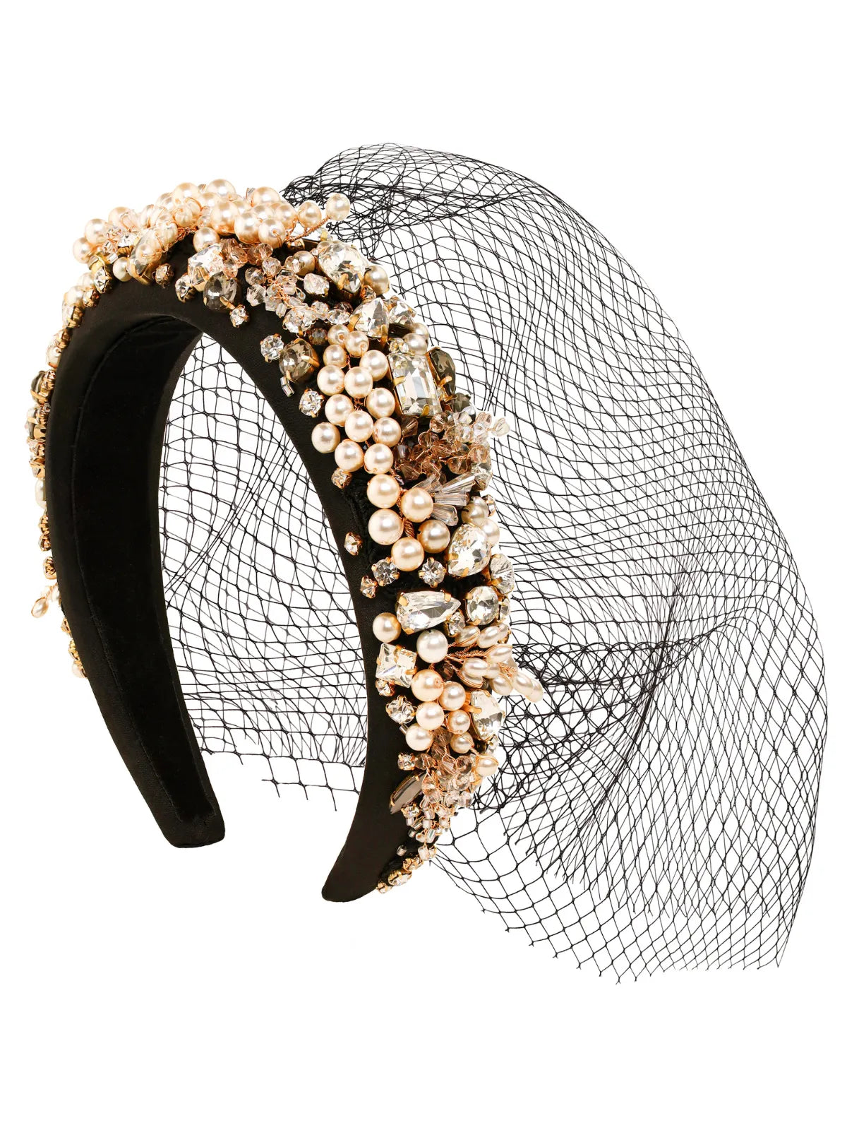 Serena Black Headband with veil