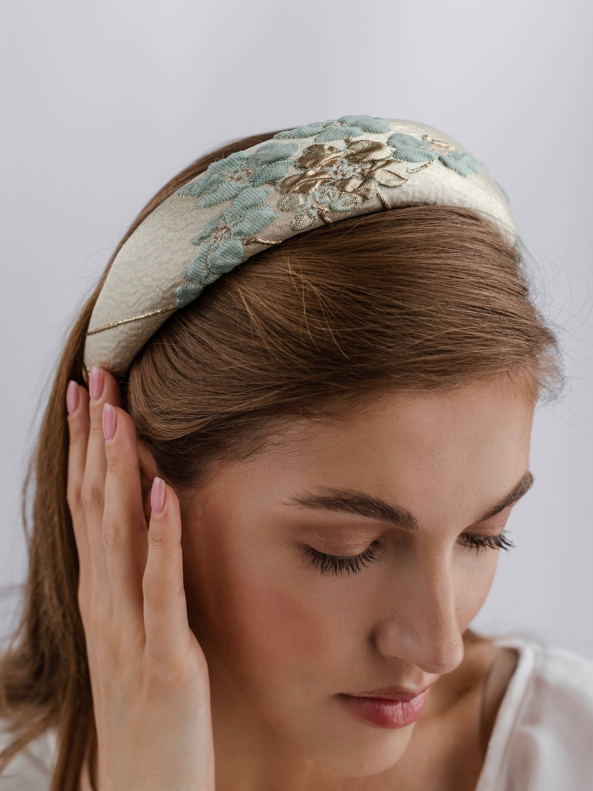 Elina Mint &amp; Gold Headband